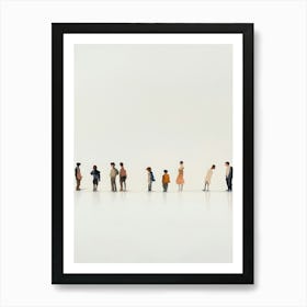 Minimalist People Color Abstract Watercolor 3 Art Print