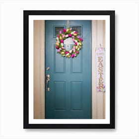 Easter Wreath On Front Door Art Print