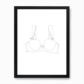 Brassiere, Lingerie, Line Art, Outline, Home Decor, Art, Wall Print Art Print