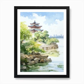 Summer Palace China Watercolour 2 Art Print