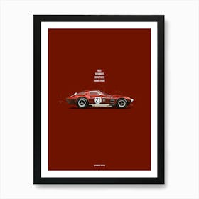 Cars in Colors, Corvette Grand Sport Red Art Print