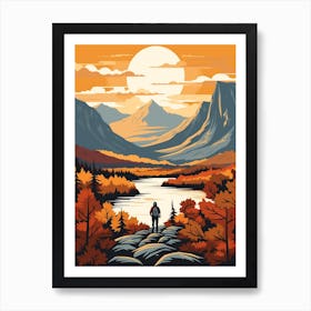 Kungsleden Sweden 3 Vintage Travel Illustration Poster