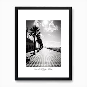 Poster Of Palma De Mallorca, Spain, Black And White Analogue Photography 2 Art Print