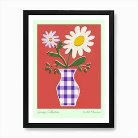 Spring Collection Wild Flowers White Tones In Vase 3 Art Print