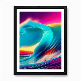 Surfing On Wave At Sea Waterscape Waterscape Pop Art Photography 1 Art Print