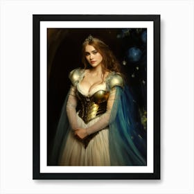 princess high fantasy art tolkien beautiful woman medieval fairytale tale fairy elven blonde painting Art Print