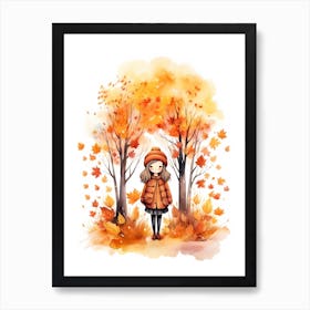 Cute Autumn Fall Scene 69 Art Print