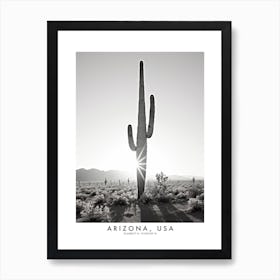 Poster Of Arizona, Usa, Black And White Analogue Photograph 2 Art Print