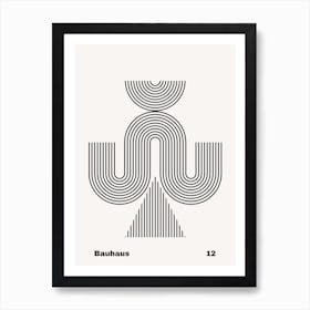 Geometric Bauhaus Poster B&W 12 Art Print