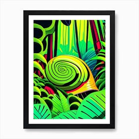 Snail In The Rainforest Pop Art Art Print