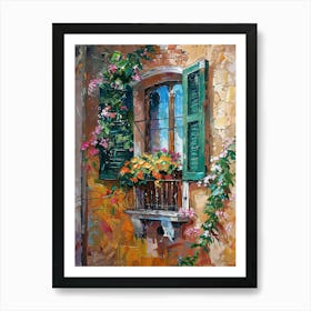 Balcony Painting In Rome 4 Art Print