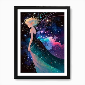 Fairy Girl In Space Art Print