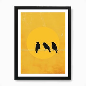 Birds On A Wire 6 Art Print