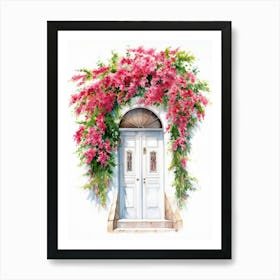 Amalfi, Italy   Mediterranean Doors Watercolour Painting 2 Art Print