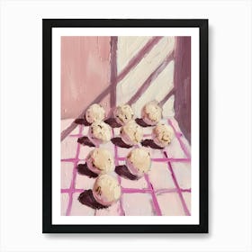 Pink Breakfast Food Energy Balls 2 Art Print