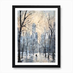 Winter City Park Painting Central Park New York City 2 Art Print