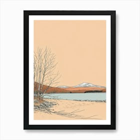 Mount Monadnock Usa Color Line Drawing (6) Art Print