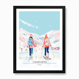 Courchevel   France, Ski Resort Poster Illustration 0 Art Print