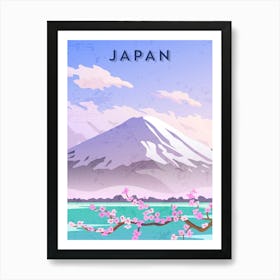 Japan, Tokio — Retro travel minimalist poster Art Print