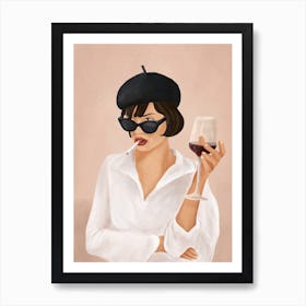 Glass of wine Art Print