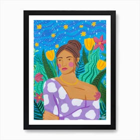 My Garden At Night Art Print