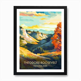 Theodore Rooselvelt National Park Travel Poster Illustration Style 4 Art Print