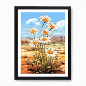 Daisy Wildflower In Desert, South Western Style (4) Art Print