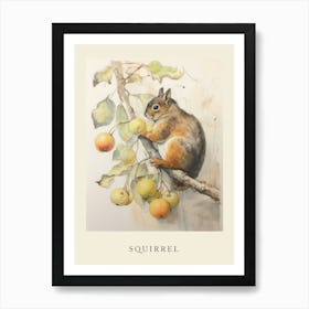 Beatrix Potter Inspired  Animal Watercolour Squirrel 4 Art Print