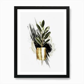 Gold Leaf Canvas Print 4 Art Print