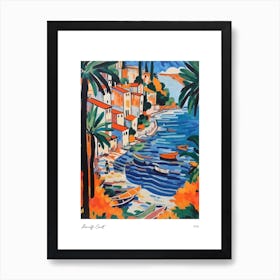 Amalfi Coast Matisse Style, Italy 2 Watercolour Travel Poster Art Print