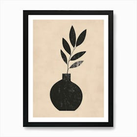 Vase With A Leaf 1 Art Print