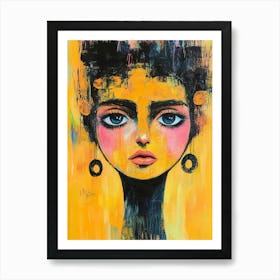 Conceptual Painting Face Of A Woman Big Eyes 1 Art Print