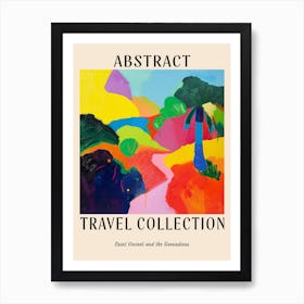 Abstract Travel Collection Poster Saint Vincent And The Grenadines 2 Art Print