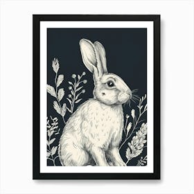 Flemish Giant Rabbit Minimalist Illustration 1 Art Print