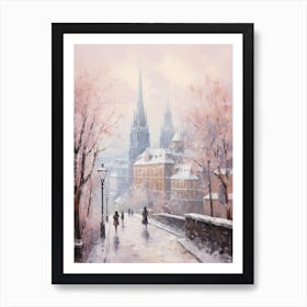 Dreamy Winter Painting Cologne France 3 Art Print