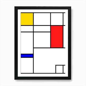 Mondrian Squares - Bauhaus geometric retro poster, 60s poster Art Print