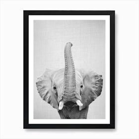 Elephant - Black & White Art Print