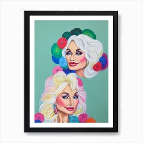 Dolly Parton Colourful Illustration Art Print