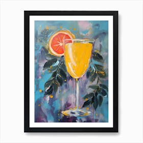Mimosa Cocktail Oil Painting 1 Art Print