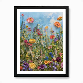 Wild Flowers Knitted In Crochet 10 Art Print