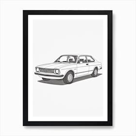 Honda Civic Line Drawing 7 Art Print