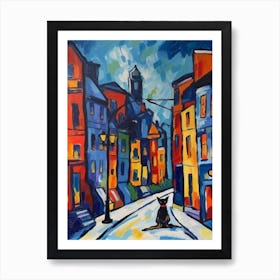 Painting Of A Street In Toronto Canada With A Cat In The Style Of Matisse 2 Art Print