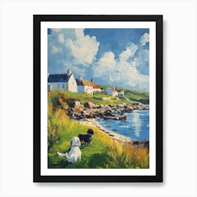 Irish Fishing Village With Dogs 2 Art Print