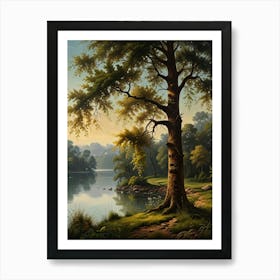 Tree By The River Art Print