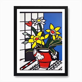 Desies Flower Still Life  4 Pop Art Style Art Print