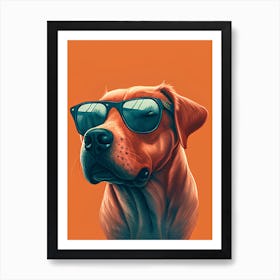 Dog In Sunglasses Art Print