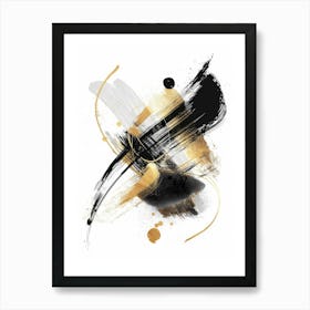 Abstract Black And Gold Painting 46 Art Print