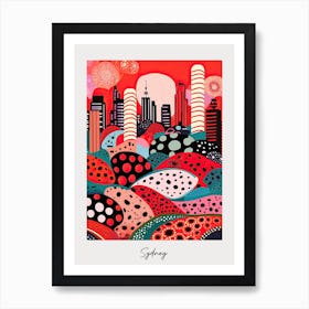 Poster Of Sydney, Illustration In The Style Of Pop Art 2 Art Print