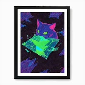 Cat In A Box 7 Art Print