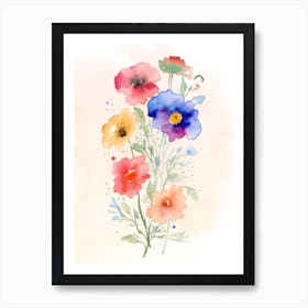 Watercolor Flowers 2 Art Print